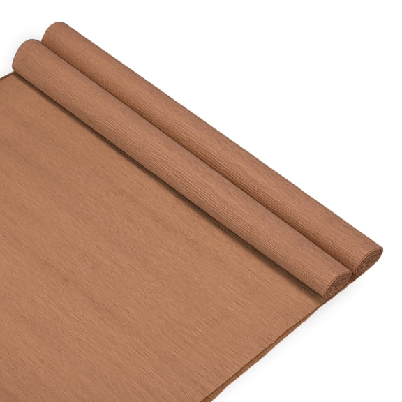 Uxcell 2-Pack Crepe Paper Rolls 8.2ft x 20 Soft Paper Streamer Sheet Decorative Craft Streamer [Light Brown]