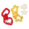 thumbnail image 1 of Uxcell 2 Pack Crustless Sandwich Cutter, Heart/Star Shape Uncrustable Sandwich Maker Sealer Press Bread Cookie Cutter and Sealer for DIY Breakfast Lunch Afternoon Tea (Red/Yellow), 1 of 7