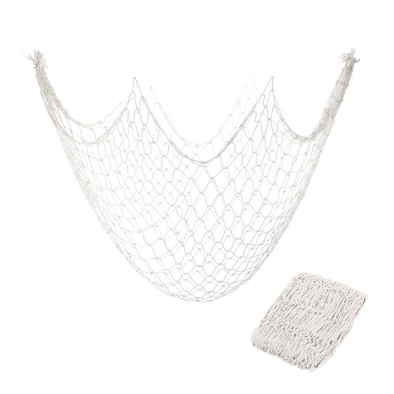 Uxcell 2 Pack Decorative Fishing Net Decor, Beige 80x40 Inch Picture Wall Photo Hanging Cotton Fish Net for Beach Party