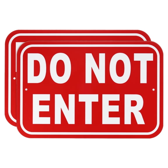 Uxcell 2-Pack Do Not Enter Sign, 14 x 10 Inch Aluminum Sign for Courtyard/Supermarket [Red]