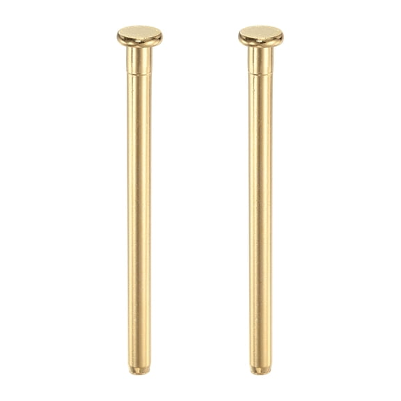 Uxcell 2 Pack Door Hinge Pins, 3.5 Inch Removable Interior Door Security Hinges Pin Screws Replacement Closing Pins Closer for Repair Residential Wood Door Parts, Bright Gold
