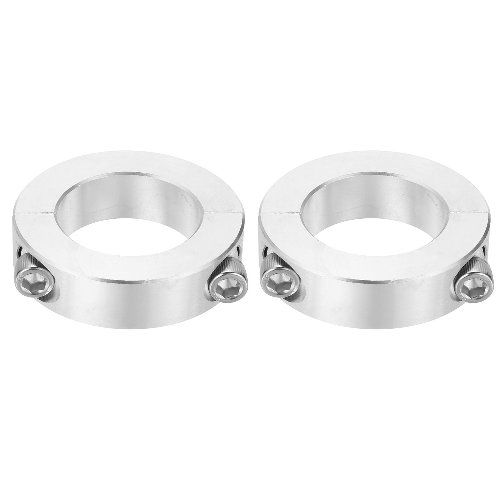 Uxcell 2 Pack Double Split Shaft Collar 1-5/8" Bore, Two-Piece Clamping Collar 2-5/8" OD, Clamp-On Set Screw Collars (2024 Aluminum)