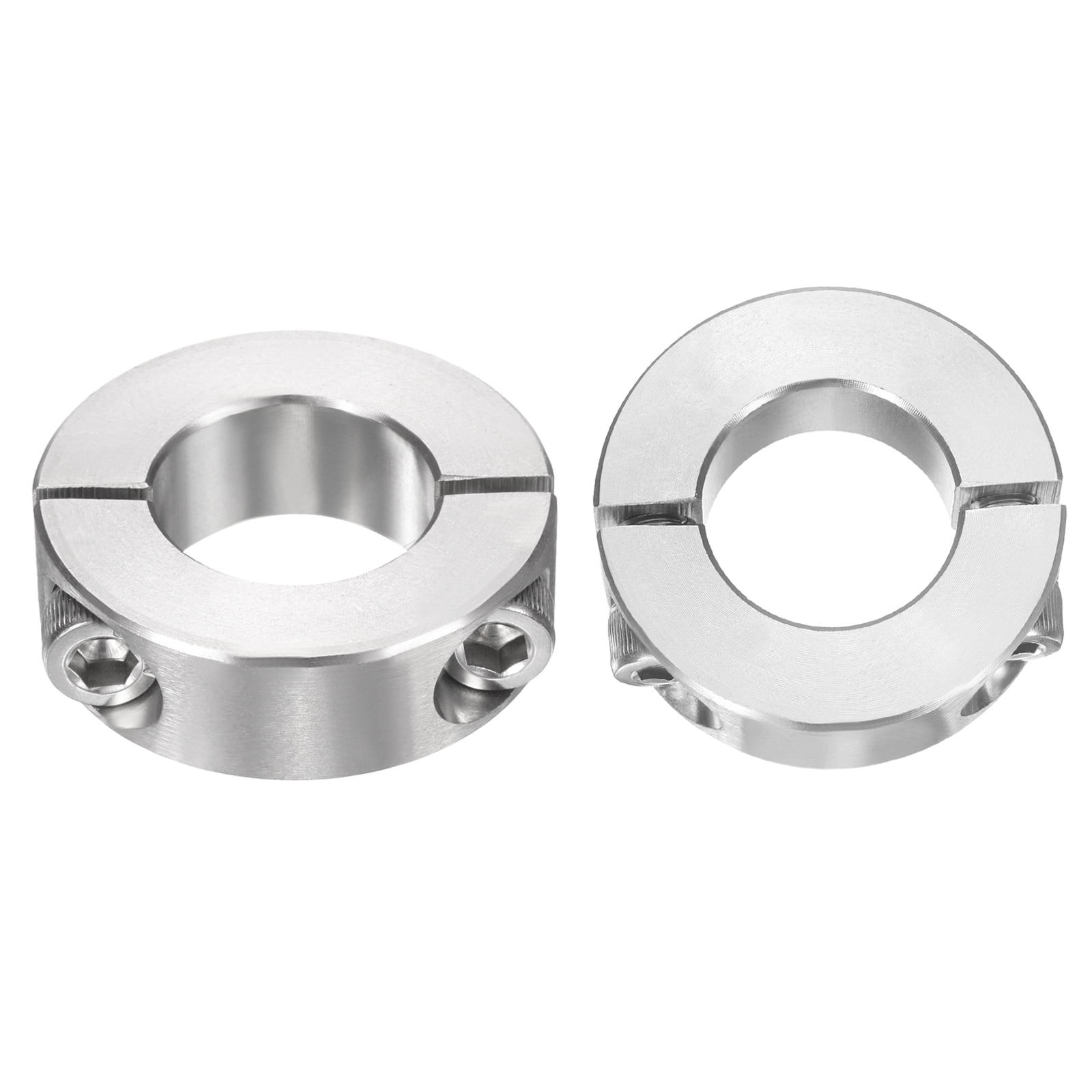 Uxcell 2 Pack Double Split Shaft Collar 3/4" Bore, Two Piece Clamping Collar 1-1/2" OD 1/2" Thickness, 303 Stainless Steel Set Screw Split Collar