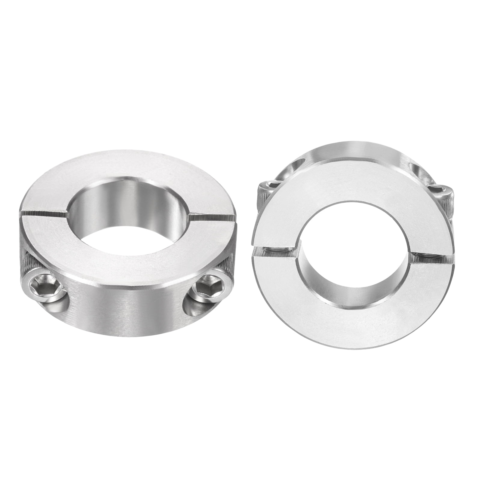 Uxcell 2 Pack Double Split Shaft Collar 7/8" Bore, Two Piece Clamping Collar 1-5/8" OD 1/2" Thickness, 303 Stainless Steel Set Screw Split Collar