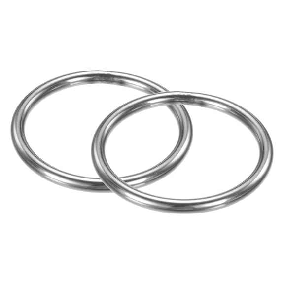 Uxcell 2 Pack Dream Catcher Rings 2.4" Stainless Steel Rings for DIY Silver 0.2"