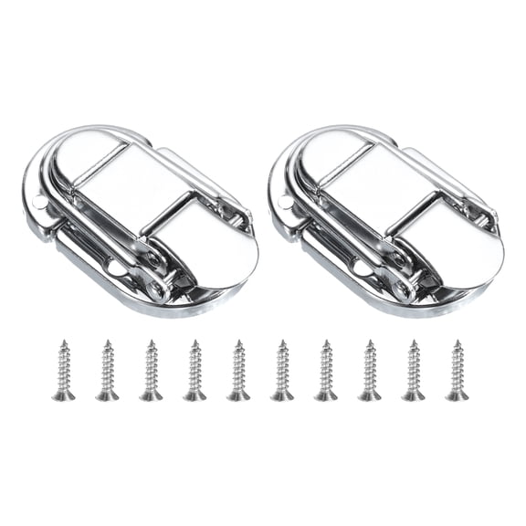 Uxcell 2 Pack Duck-billed Hasp Lock, 55 x 35mm Decorative Retro Box Toggle Latch, Silver