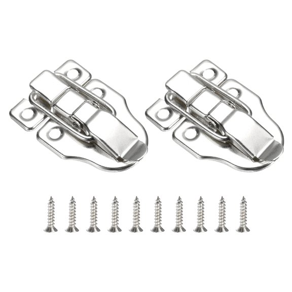 Uxcell 2 Pack Duck-billed Hasp Lock, Retro Box Toggle Latch without Padlock Hole, Silver