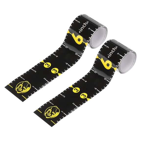 Uxcell 2 Pack Fishing Ruler, Self-Adhesive Fishing Ruler for Boat Waterproof Fish Tape Measure Sticker for Boat Kayak Net Cooler, Black