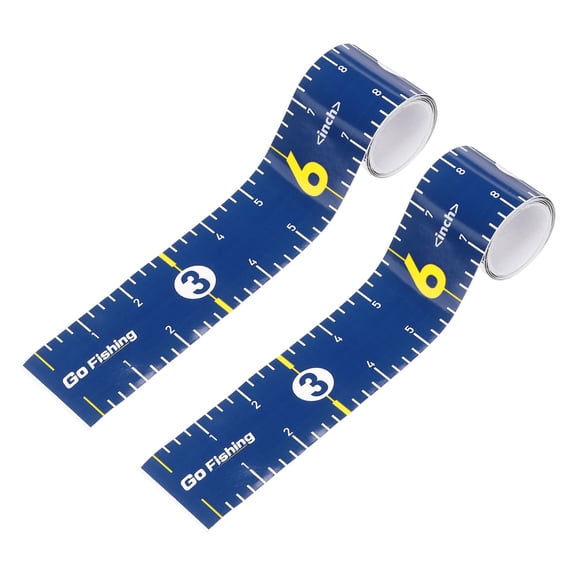 Uxcell 2 Pack Fishing Ruler, Self-Adhesive Fishing Ruler for Boat Waterproof Fish Tape Measure Sticker for Boat Kayak Net Cooler, Blue