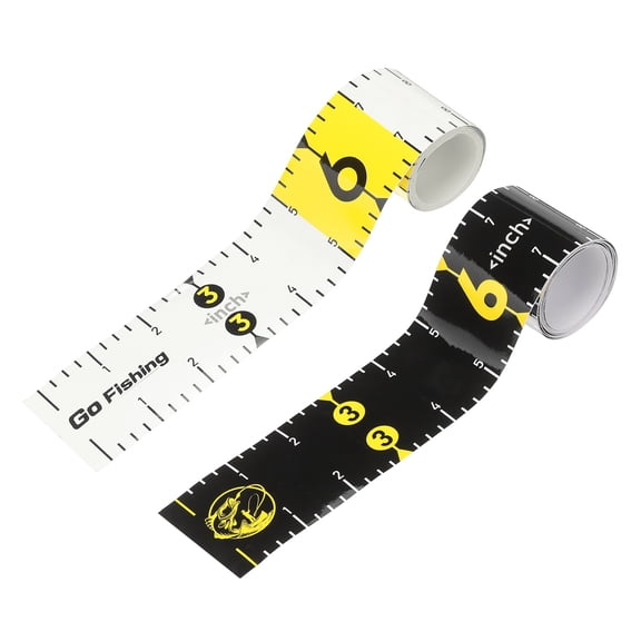 Uxcell 2 Pack Fishing Ruler, Self-Adhesive Fishing Ruler for Boat Waterproof Fish Tape Measure Sticker for Boat Kayak Net Cooler, White/Black