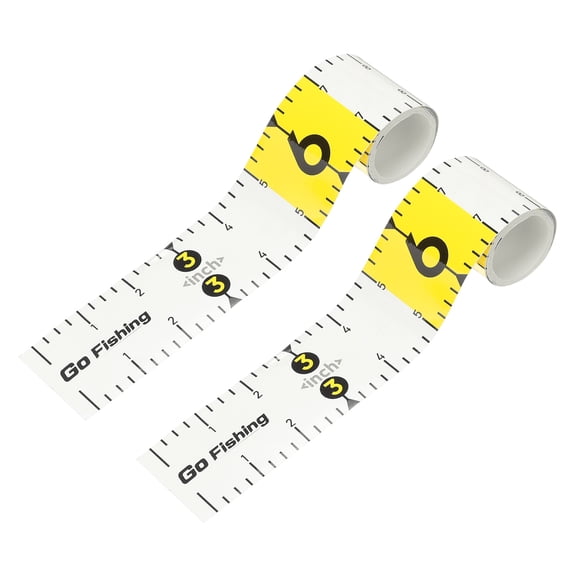 Uxcell 2 Pack Fishing Ruler, Self-Adhesive Fishing Ruler for Boat Waterproof Fish Tape Measure Sticker for Boat Kayak Net Cooler, White