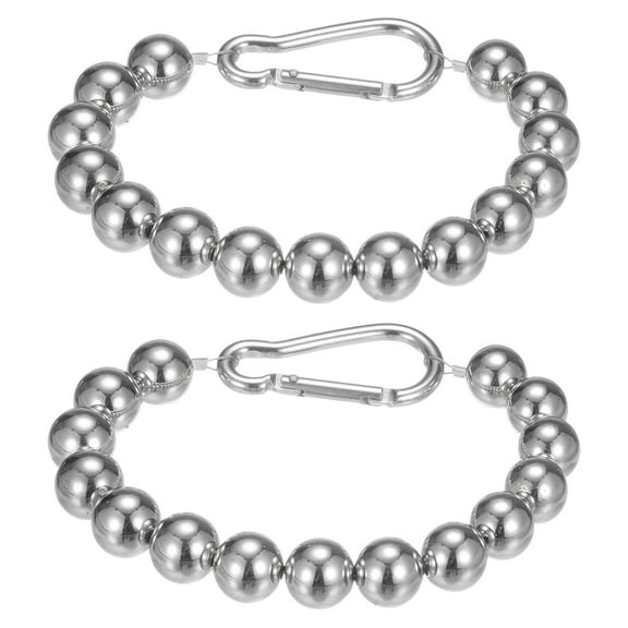 Uxcell 2 Pack Flagpole Retainer Ring -15 beads 0.71" Flag Pole Beaded Retainer Ring for Flagpole(Silver)