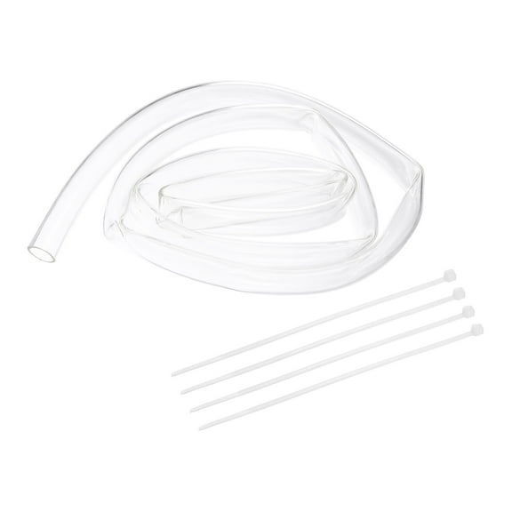 Uxcell 2 Pack Flexible Tubing, 20mm ID x 24mm OD - 6.6 Feet Long Clear Vinyl Water Pipe, Lightweight Plastic Hose Water Pipe with Zip Ties for Aquaponics, Air Hose, Irrigation