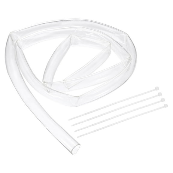 Uxcell 2 Pack Flexible Tubing, 22mm ID x 26mm OD - 6.6 Feet Long Clear Vinyl Water Pipe, Lightweight Plastic Hose Water Pipe with Zip Ties for Aquaponics, Air Hose, Irrigation