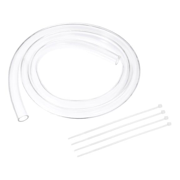 Uxcell 2 Pack Flexible Tubing, 22mm ID x 28mm OD - 6.6 Feet Long Clear Vinyl Water Pipe, Lightweight Plastic Hose Water Pipe with Zip Ties for Aquaponics, Air Hose, Irrigation