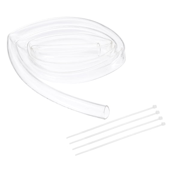 Uxcell 2 Pack Flexible Tubing, 25mm ID x 30mm OD - 6.6 Feet Long Clear Vinyl Water Pipe, Lightweight Plastic Hose Water Pipe with Zip Ties for Aquaponics, Air Hose, Irrigation