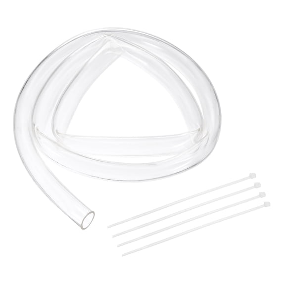 Uxcell 2 Pack Flexible Tubing, 26mm ID x 32mm OD - 6.6 Feet Long Clear Vinyl Water Pipe, Lightweight Plastic Hose Water Pipe with Zip Ties for Aquaponics, Air Hose, Irrigation