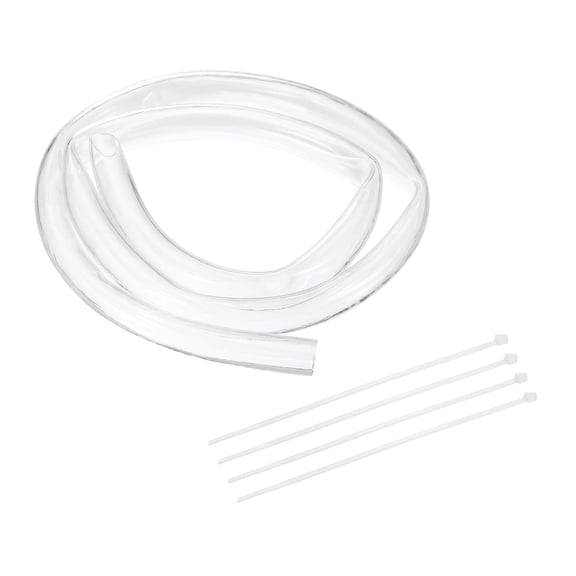 Uxcell 2 Pack Flexible Tubing, 30mm ID x 36mm OD - 6.6 Feet Long Clear Vinyl Water Pipe, Lightweight Plastic Hose Water Pipe with Zip Ties for Aquaponics, Air Hose, Irrigation