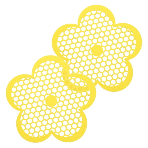 Uxcell 2-Pack Floating Bee Island, 21.5x21.5cm/8.46x8.46 Inch Plastic Floating Bee Watering Station for Feeding/ Butterfly Bath/ Outdoor Garden Decor [Yellow]
