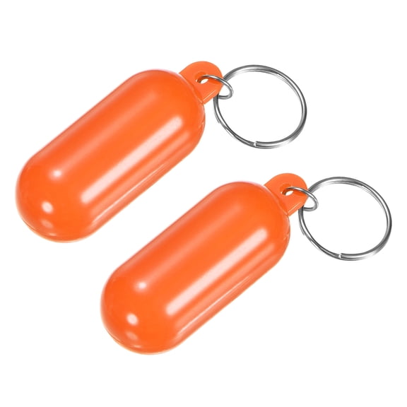 Uxcell 2-Pack Floating Key Chain for Boating, Waterproof Bright Color Key Rings for Outdoor Water Sport [Orange Red]