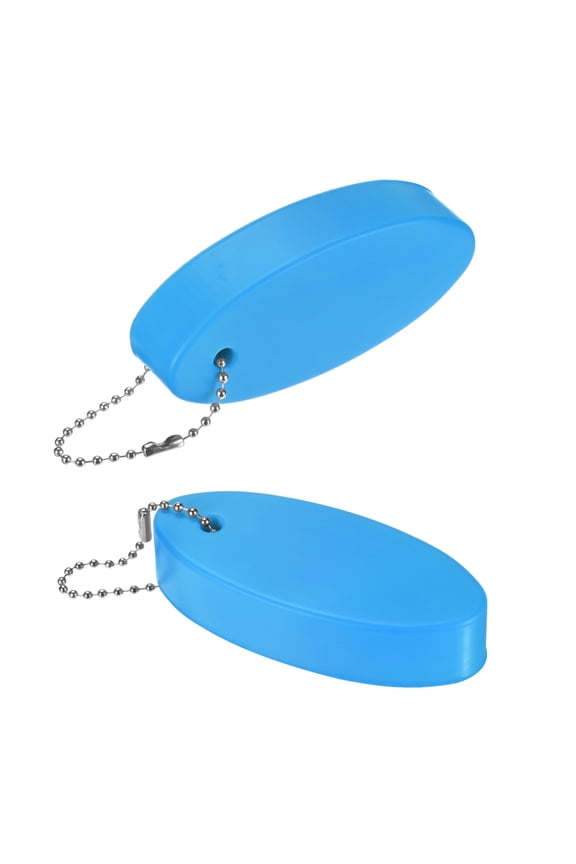 2-Pack Floating Key Chain for Boating, Waterproof Bright Color Key Rings for Outdoor Water Sport [Sky Blue]