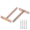 thumbnail image 1 of Uxcell 2-Pack Floating Shelf Brackets, 4 Inch Blind Shelf Supports for Shelf Support with Screw Included [Gold], 1 of 6