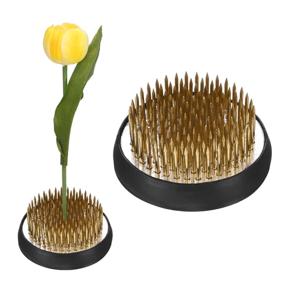 Uxcell 2-Pack Flower Frog 1.97" Round Copper Flower W Rubber Base