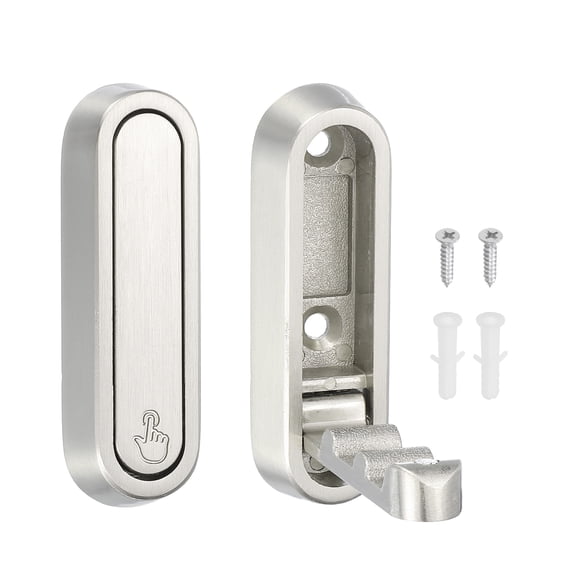 Uxcell 2 Pack Folding Coat Hooks, 2.87" Heavy Duty Foldable Wall Hooks Round Wall Mounted Towel Hook Space-Saving for Bathroom Kitchen Entryway Closet, Brushed Nickel