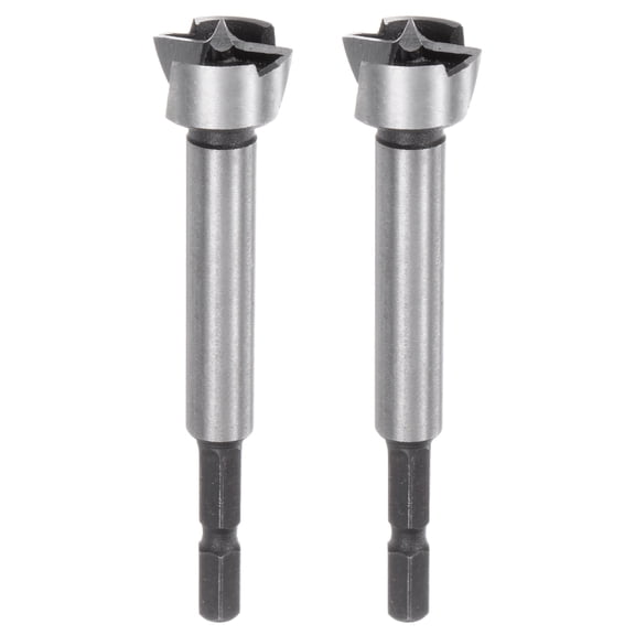 Uxcell 2-Pack Forstner Drill Bit for Woodworking, 25/32in (20mm) Carbide Tip Hex Shank Hinge Cutter for Wood Hole Drilling Opener
