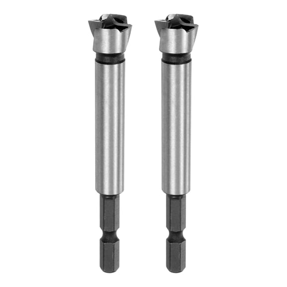 Uxcell 2-Pack Forstner Drill Bit for Woodworking, 3/5in (15mm) Carbide Tip Hex Shank Hinge Cutter for Wood Hole Drilling Opener