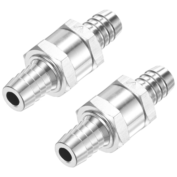 Uxcell 2 Pcs 1/2" Fuel Oil Check Valve for Petrol Diesel One-Way Valves Silver