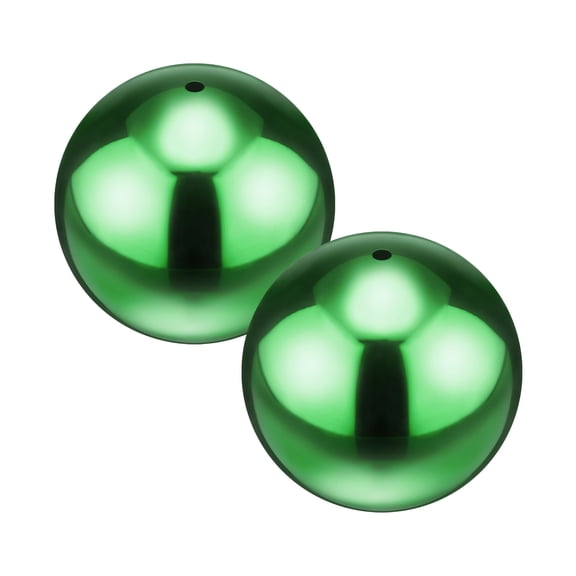 Uxcell 2-Pack Garden Gazing Globes Ball 2 Inch 201 Stainless Steel Hollow Mirror Ball for Home, Outdoor Ruby Green