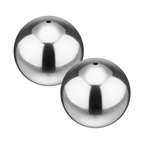 Uxcell 2-Pack Garden Gazing Globes Ball 2 Inch 201 Stainless Steel Hollow Mirror Ball for Home, Outdoor Silver