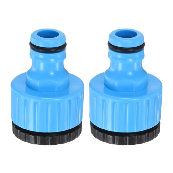 Uxcell 2-Pack Garden Hose Quick Connect, G3/4 Inch G1/2 Inch Plastic 2-in-1 Threaded Garden Hose Adapter Quick Connect Hose Fittings [Sky Blue]