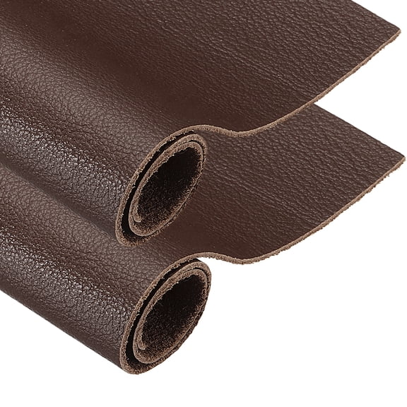 Uxcell 2 Pack Genuine Leather Sheet, 7.9" x 11.8" Cowhide Full Grain Leather Pieces, Pre Cut Sheets for Crafting, Sewing, Tooling, Sheath Making, Chestnut Brown