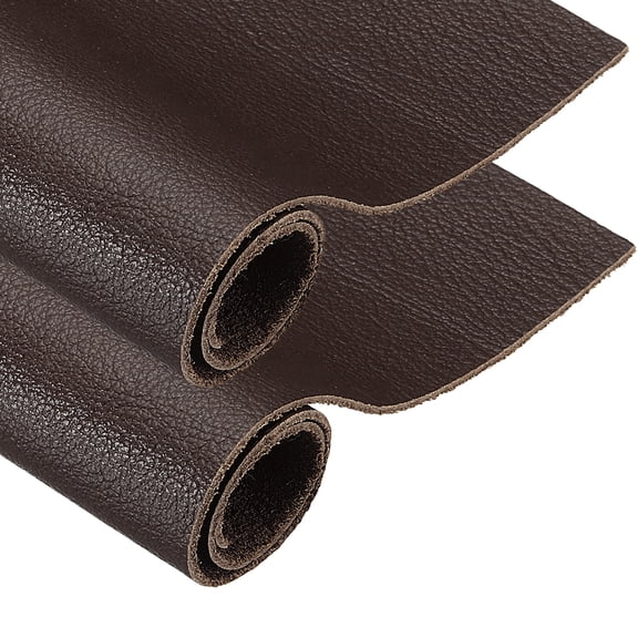 Uxcell 2 Pack Genuine Leather Sheet, 7.9" x 11.8" Cowhide Full Grain Leather Pieces, Pre Cut Sheets for Crafting, Sewing, Tooling, Sheath Making, Dark Brown