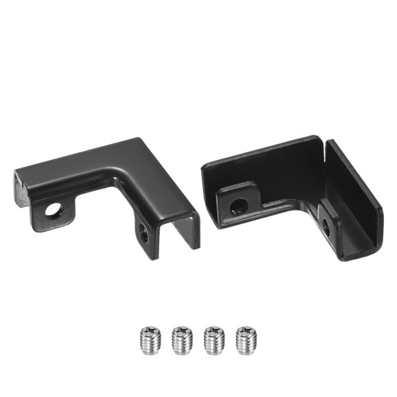 Uxcell 2-Pack Glass Clamps, Aluminum Alloy L-Shaped Glass Connector Clip Holder for 11-12mm Thickness Panels/Aquarium [Black]