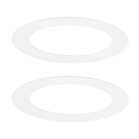Uxcell 2-Pack Goof Rings for 2" Recessed Lights, 2.2" ID 3.4" OD Durable Steel Trim Ring Flush Mount White