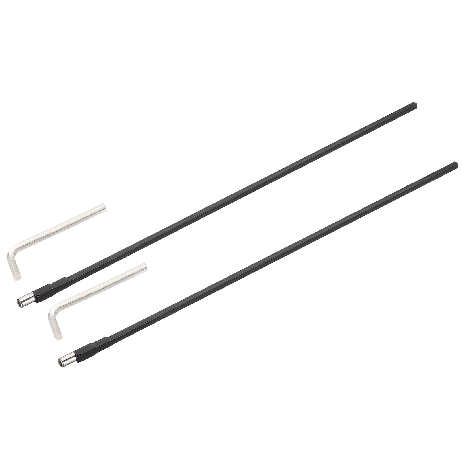 Uxcell 2 Pack Guitar Two Way Rod, 570mm Low-Profile Guitar Rod with 4mm L-Wrench, Luthier Tools for Electric Acoustic Bass Guitars Neck Repair Adjustment, Black