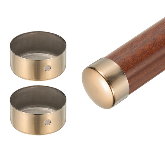 Uxcell 2 Pack Handrail End Caps, 45mm(1.77") Stainless Steel Round Handrail End Cover Hand Railing Fittings Protector for Wooden Staircase Handrails Guardrail Furniture, Rose Gold
