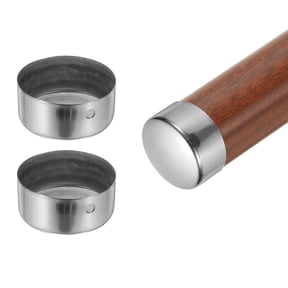 Uxcell 2 Pack Handrail End Caps, 50mm(1.97") Stainless Steel Round Handrail End Cover Hand Railing Fittings Protector for Wooden Staircase Handrails Guardrail Furniture, Steel Color