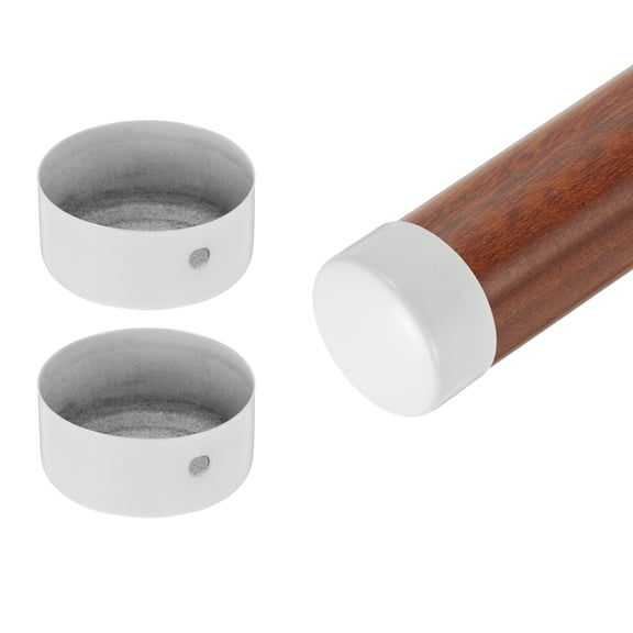 Uxcell 2 Pack Handrail End Caps, 50mm(1.97") Stainless Steel Round Handrail End Cover Hand Railing Fittings Protector for Wooden Staircase Handrails Guardrail Furniture, White