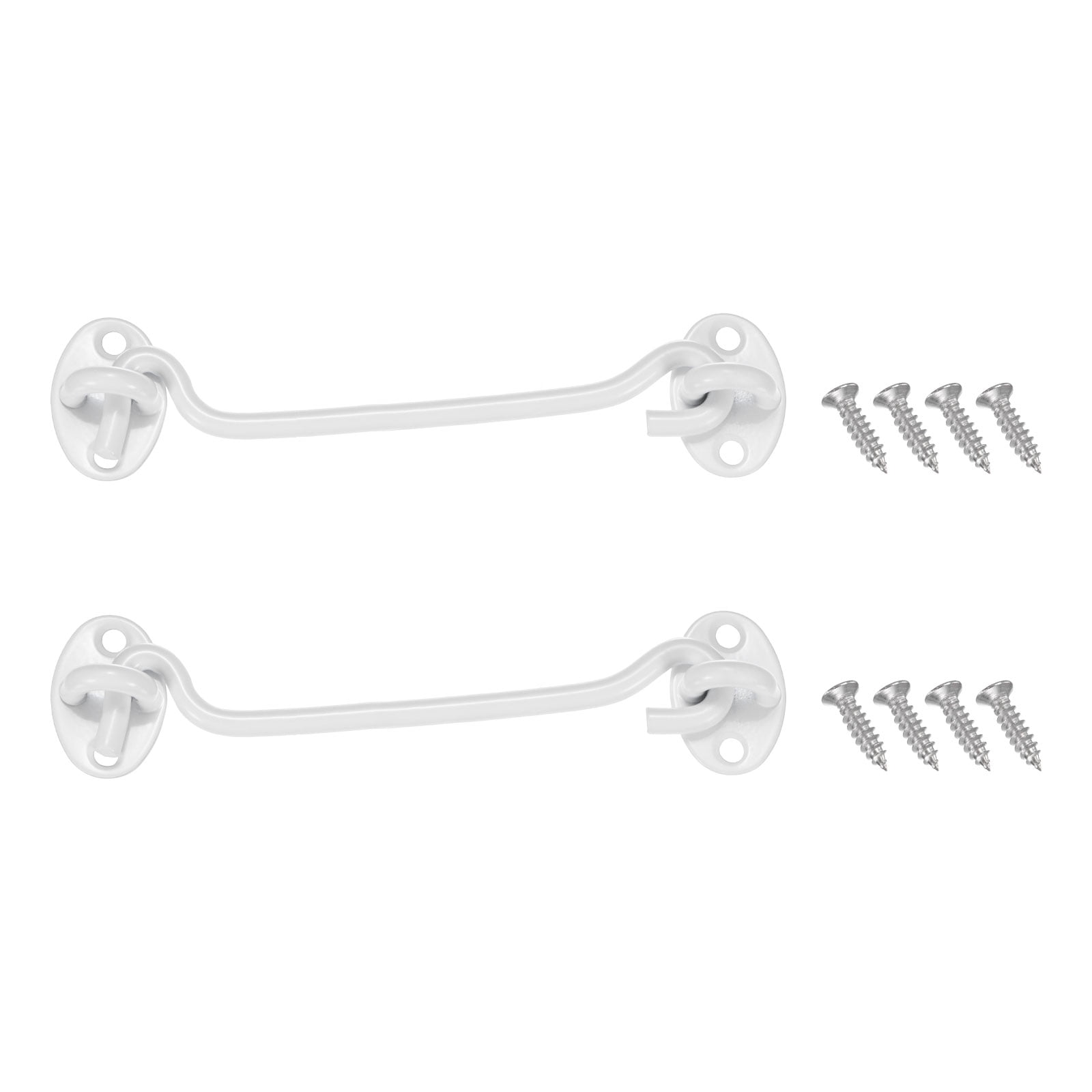 Hook And Eye Latch For Door – 2 Pack Heavy Duty Sliding Barn Door Latch (White)