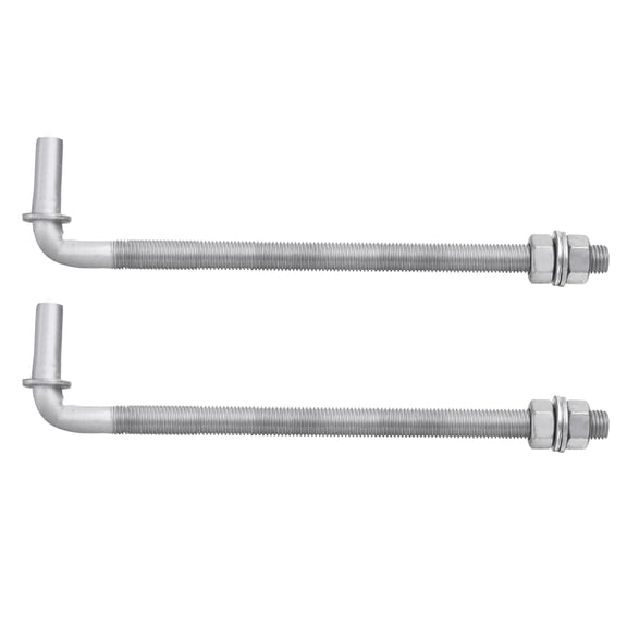 Uxcell 2 Pack J Bolt Gate Hinge, 12" Galvanized Steel Farm Gate Hinges, J-Bolt Chain Link Fence with 5/8" Male Pin for Back Yard