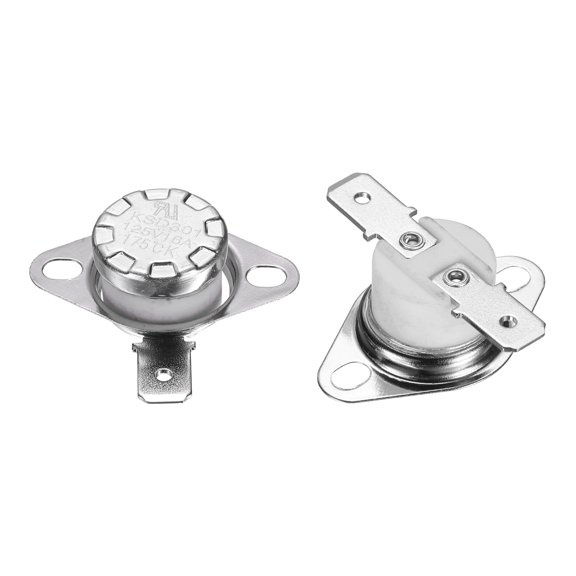 Uxcell 2 Pack KSD301 Thermostat 175C/347F 16A Normally Open N.O Adjust Snap Disc Temperature Switch, Thermal Cutoff Switch for Microwaves, Oven, Coffee Maker, Ceramic Material