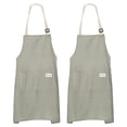 thumbnail image 1 of Uxcell 2 Pack Kitchen Cooking Aprons 75x68cm Adjustable Bib Waterproof Chef Apron with 2 Pockets, Grey Stripes, 1 of 5