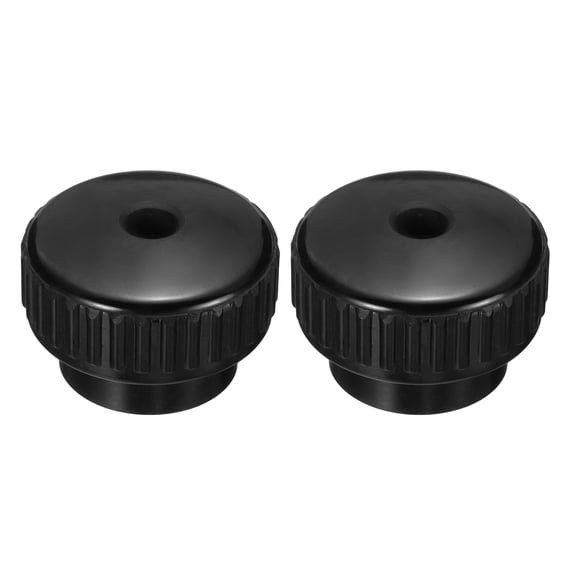 Uxcell 2 Pack Knurled Thumb Nuts, M10 x 50mm Clamping Nuts Through Hole Round Knobs Fasteners Copper Core Lock Nut for 3D Printer Parts, Machine Tools(Black)