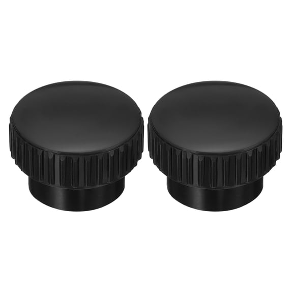 Uxcell 2 Pack Knurled Thumb Nuts, M6 x 40mm Clamping Nuts Round Knobs Fasteners Copper Core Lock Nut for 3D Printer Parts, Machine Tools(Black)