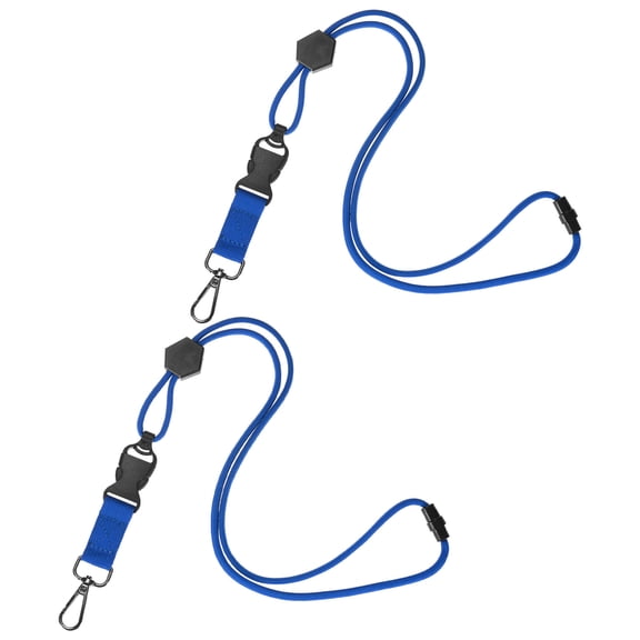 Uxcell 2-Pack Lanyards for Keys, Blue Adjustable Keychain Long ID Badges Neck Lanyard Strap with Detachable Buckle ID Holder Folder
