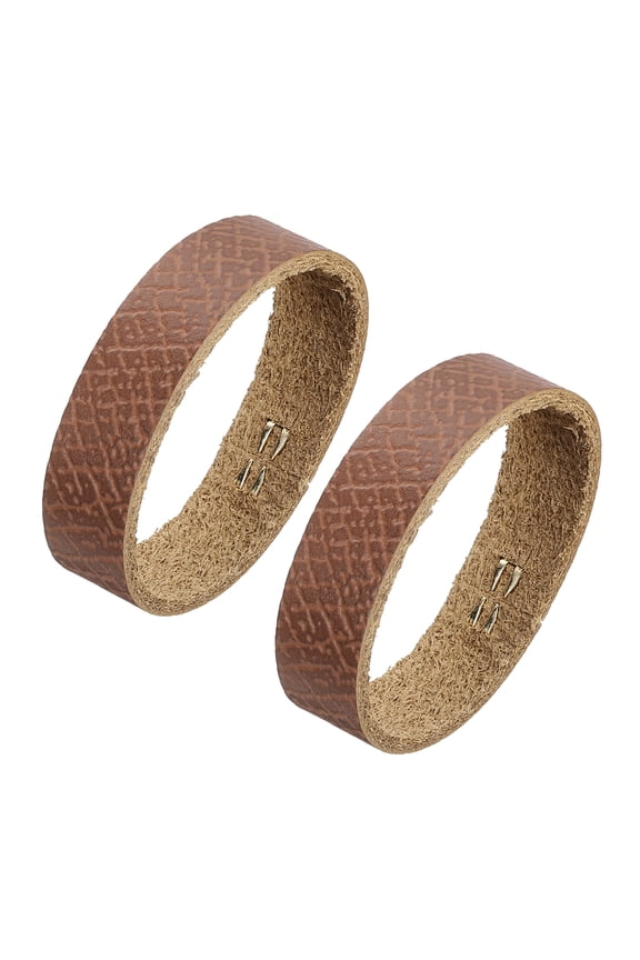 2 Pack Leather Belt Loop Keeper for 1.57 Inch Wide Belt, Brown, 4.53x0.51inch